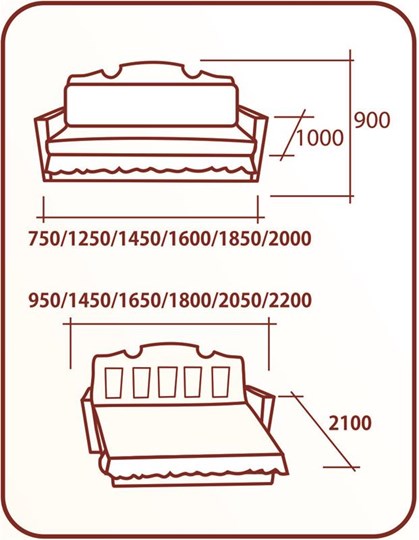 Прямой диван Аккордеон Бук 180 Радуга в Белгороде - изображение 1